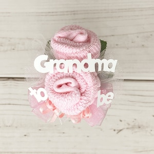 Baby Sock Corsage-Baby Shower Corsage-Grandma to be-We&#39;re Expecting Baby Shower Decorations, Mommy to be Pin, Baby Shower Pin.