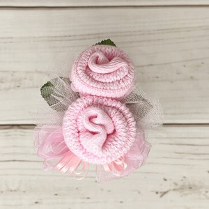 Baby Sock Corsage-Mommy to be Baby Shower Corsage-Grandma to be-Were Expecting Baby Shower Decoration, Mommy to be Pin, Baby Shower Pin image 1