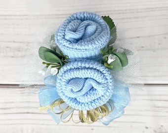 Baby Sock Corsage, Baby Boy Baby Shower, Mommy to be Pin on Corsage, Grandma to be Corsage, Baby Boy, Mommy to be Gift, Gender Reveal Gift.