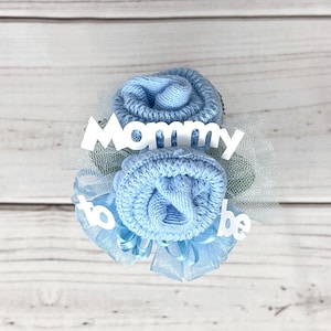 Baby Boy Shower Sock Corsage-Mommy to be Baby Shower Corsage-Grandma to be-Were Expecting Baby Shower Decorations.