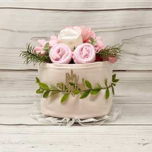 Oh Baby Baby Shower Mini Diaper Cake Centerpiece-Baby Girl Baby Shower Gift-Baby Shower Decorations.