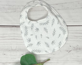 Muslin Classic Baby Bib-Bandana Bib-Reversible Drool Bib Expecting Mom Gift-New Parents Gift-Pregnant Sister Gift-New Baby Gift Box.