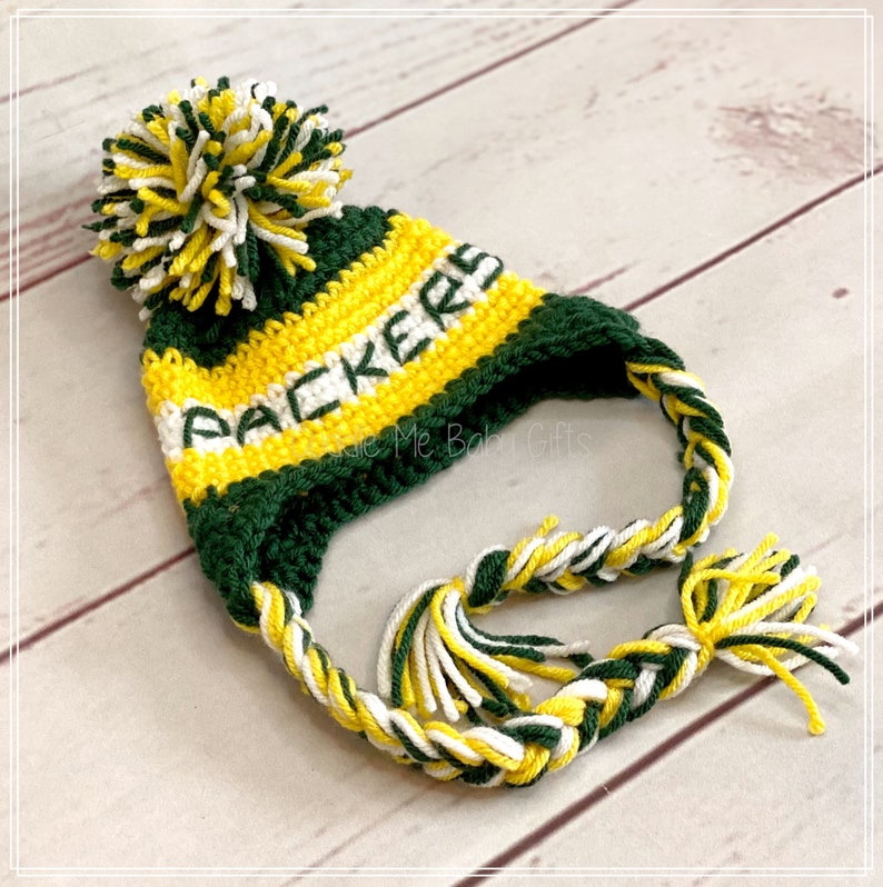 Green Bay Packers Baby Hat, Baby Shower Gifts, Baby Photo Prop, Green Bay Packers, Baby Winter Hat, Football Hat, Football Photo Prop. image 10