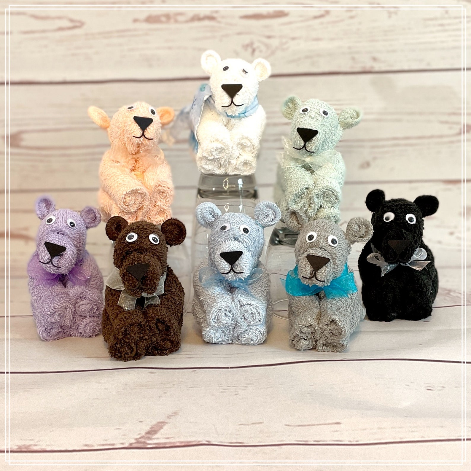 Washcloth Bear Baby Shower Favors Teddy Bear Baby Shower Etsy UK