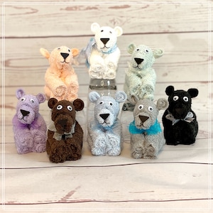 Polar Bear Baby Shower Favors Gifts for Guests-Washcloth Teddy Bear Cake Topper-Woodland Bear Baby Shower Table Decorations-Game Prizes.