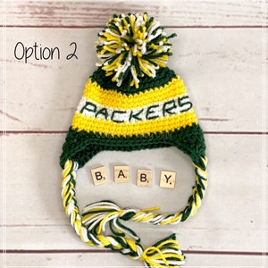 Green Bay Packers Baby Hat, Baby Shower Gifts, Baby Photo Prop, Green Bay Packers, Baby Winter Hat, Football Hat, Football Photo Prop. image 3