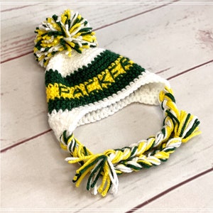 Green Bay Packers Baby Hat, Baby Shower Gifts, Baby Photo Prop, Green Bay Packers, Baby Winter Hat, Football Hat, Football Photo Prop. image 4