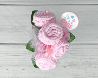 Baby Shower Corsage, Baby Girl Sock Corsage, Baby Shower Decorations, Baby Shower Pin, Mommy to be Pin, Grandma Corsage, Mom to be Corsage.