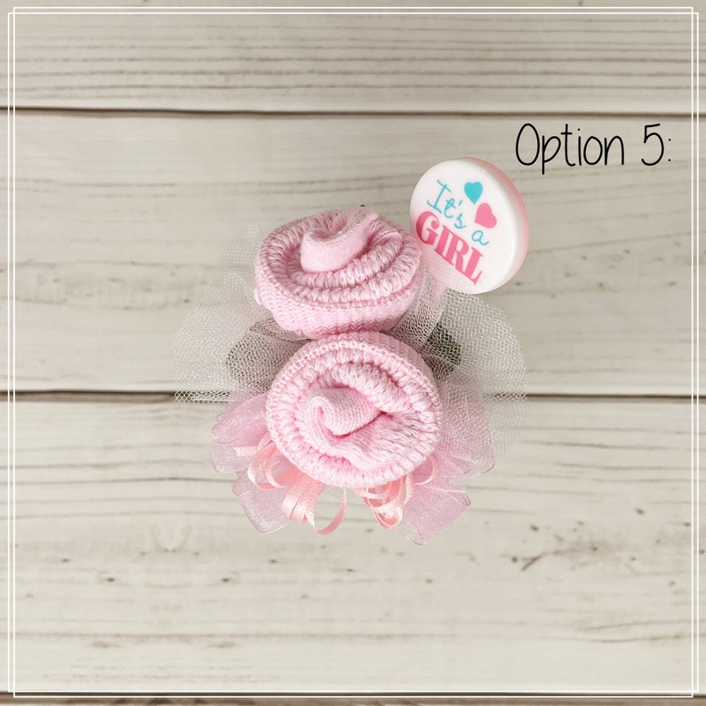 Baby Sock Corsage-Mommy to be Baby Shower Corsage-Grandma to be-Were Expecting Baby Shower Decoration, Mommy to be Pin, Baby Shower Pin Option 5