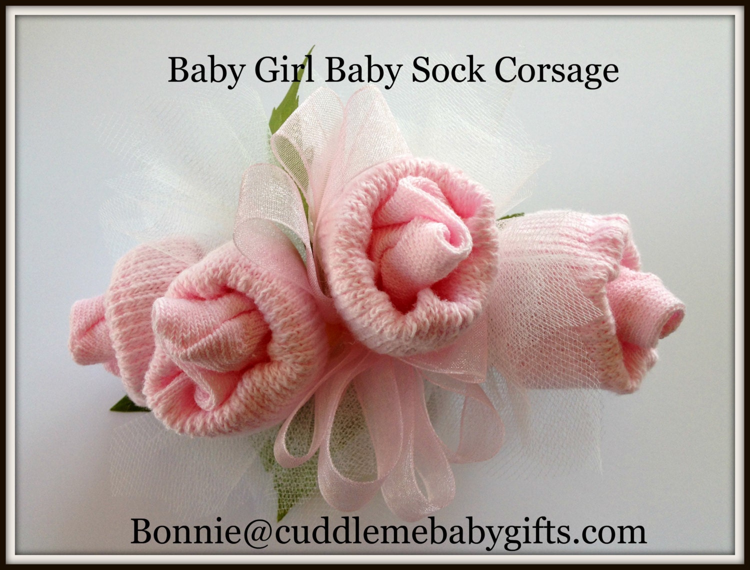 Baby Sock Corsage Baby Girl Baby Shower Sock Corsage