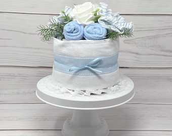 Diaper Cake Coworker Baby Gift-Baby Sprinkle Pregnant Sister Gift-Baby Essentials-It's a Boy First Trimester Gift-Postpartum Gift.