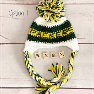 Green Bay Packers Baby Hat, Baby Shower Gifts, Baby Photo Prop, Green Bay Packers, Baby Winter Hat, Football Hat, Football Photo Prop. image 2