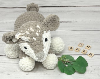 Fawn Plush-Crochet Plushie-Handmade Crochet Deer Baby Shower Gift-Amigurumi Animals Expecting Mom Gift-Toddler Toys 2 Year Old