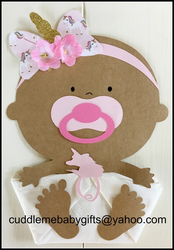 African American Unicorn Baby Shower Napkins Pink Baby Etsy