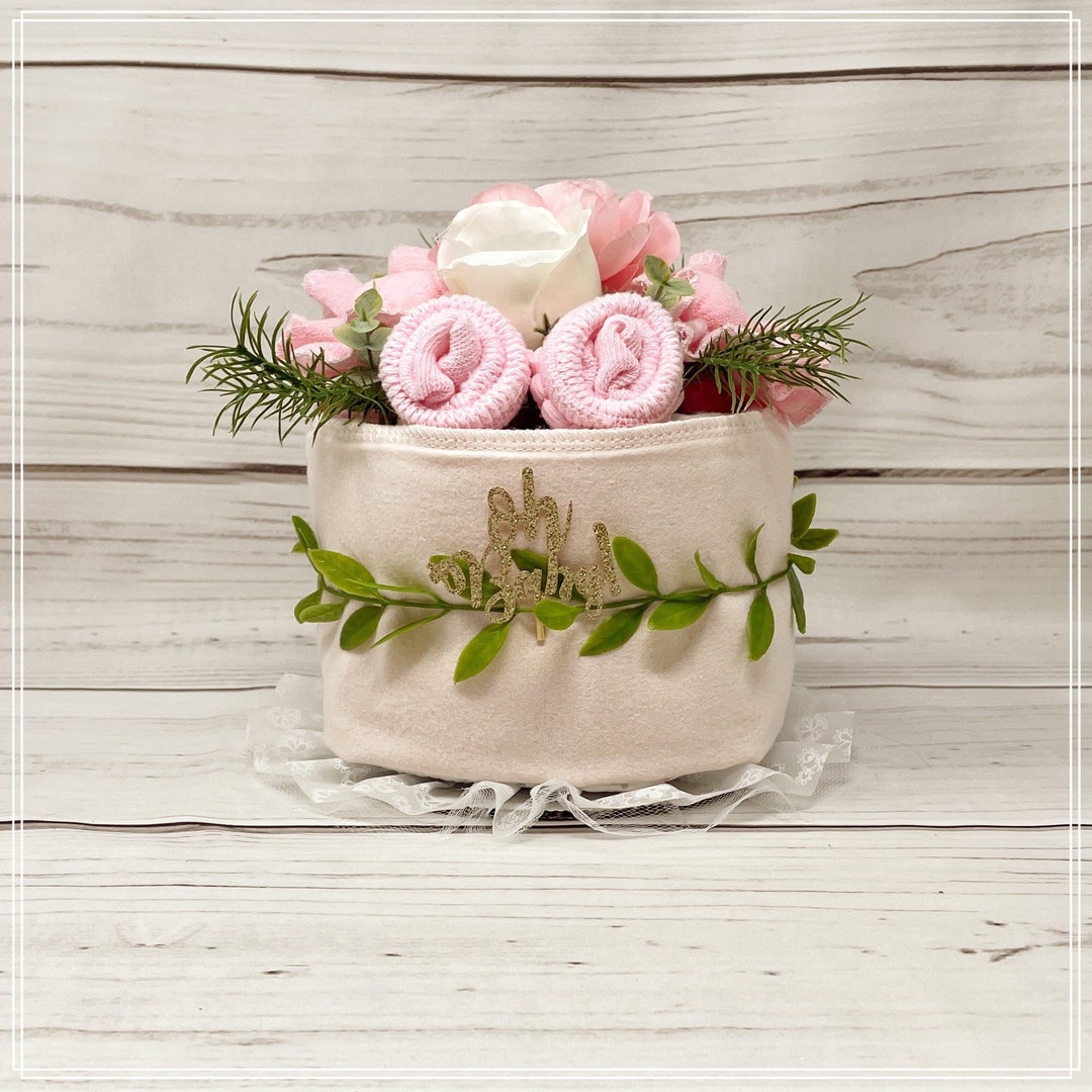 Oh Baby Baby Shower Mini Diaper Cake Centerpiece-baby Girl Baby Shower ...