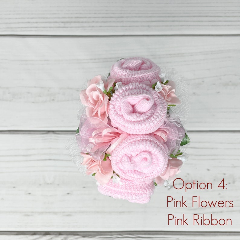 Baby Sock Corsage-Baby Shower Corsage-Expecting Mom Gift-New Grandma Gift-Great Grandma Gift-Big Sister Gift-Pregnant Sister Gift. Option 4