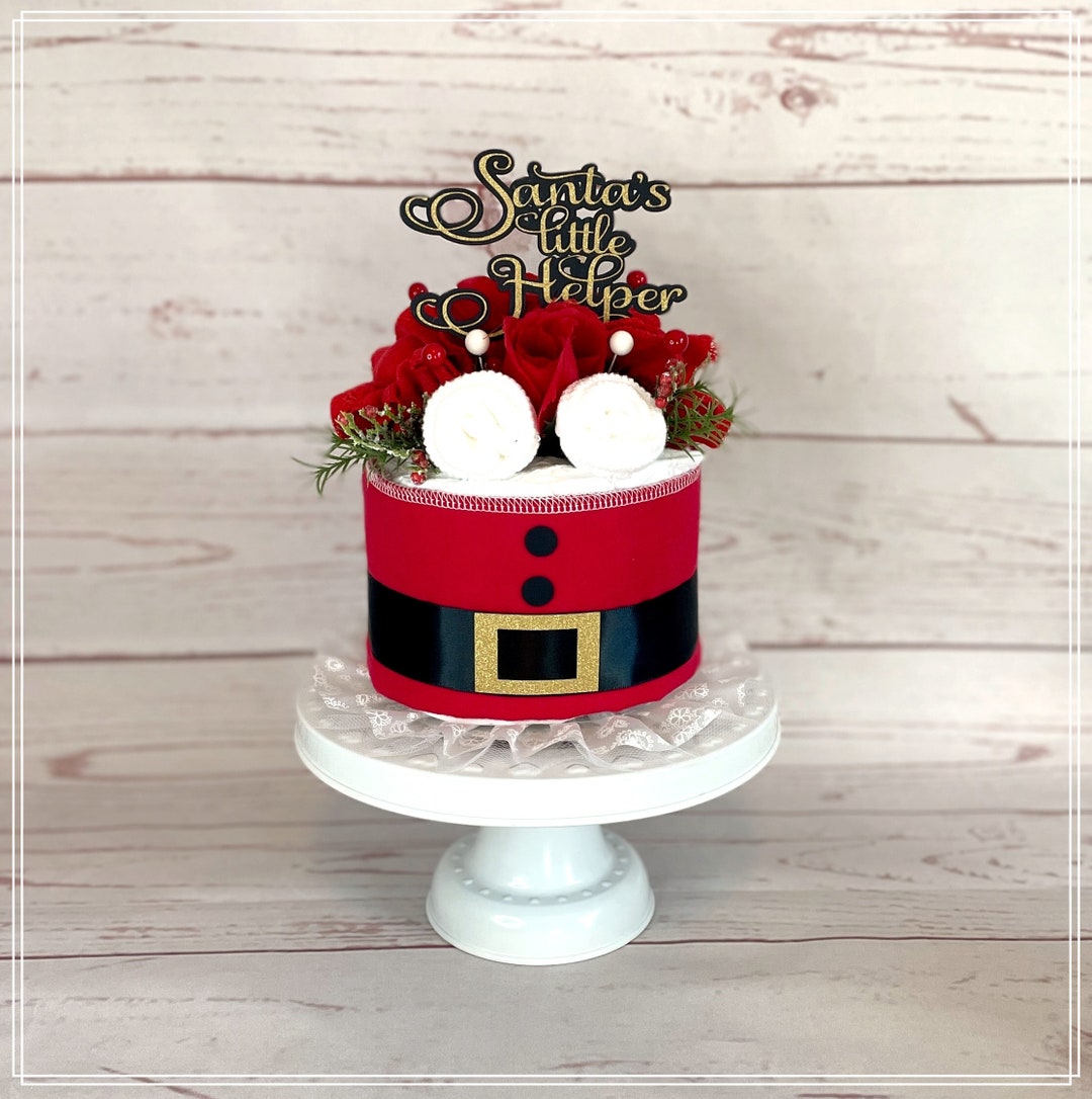 Santa Baby Diaper Cake Baby Shower Table Centerpiecewinter Etsy