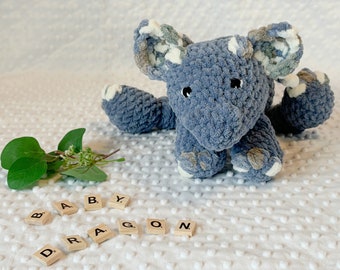 Dragon Plush-Crochet Plushie-Handmade Crochet Dragon Baby Shower Gift-Amigurumi Animals Expecting Mom Gift-Toddler Toys 2 Year Old.