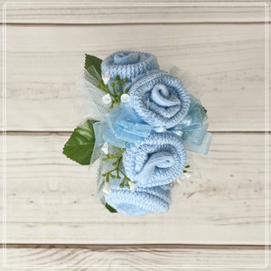 Baby Shower Corsage-Mommy to be Baby Shower Corsage-Grandma to be Newborn Baby Sock Corsage-Were Expecting Baby Shower Decorations. image 1