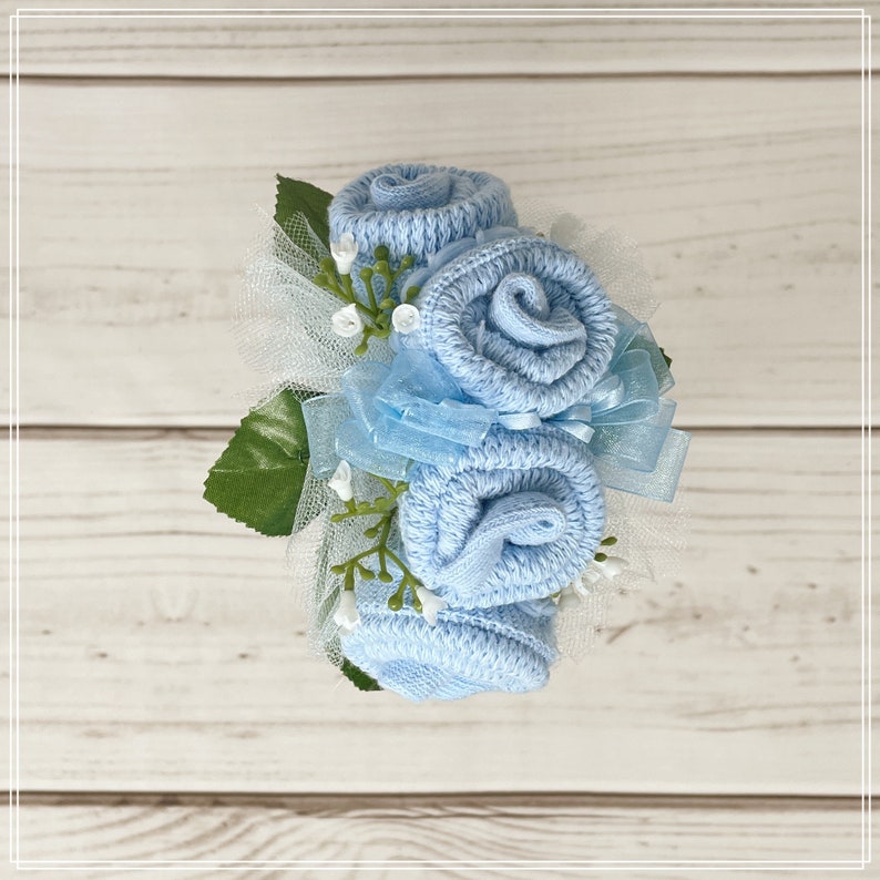 Baby Shower Corsage-Mommy to be Baby Shower Corsage-Grandma to be Newborn Baby Sock Corsage-Were Expecting Baby Shower Decorations. image 1