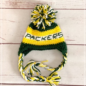 Green Bay Packers Baby Hat, Baby Shower Gifts, Baby Photo Prop, Green Bay Packers, Baby Winter Hat, Football Hat, Football Photo Prop. image 8
