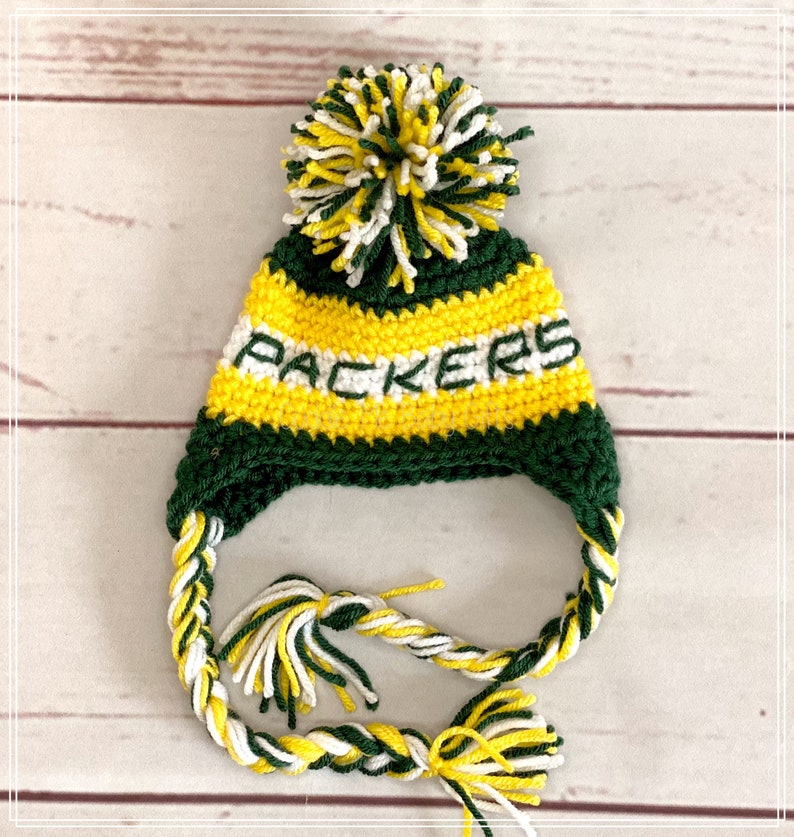 Green Bay Packers Baby Hat, Baby Shower Gifts, Baby Photo Prop, Green Bay Packers, Baby Winter Hat, Football Hat, Football Photo Prop. image 8