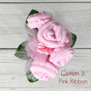 Baby Sock Corsage-Baby Shower Corsage-Expecting Mom Gift-New Grandma Gift-Great Grandma Gift-Big Sister Gift-Pregnant Sister Gift. Option 3