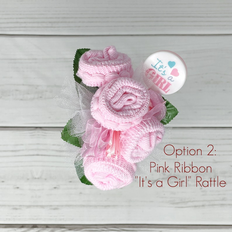 Baby Sock Corsage-Baby Shower Corsage-Expecting Mom Gift-New Grandma Gift-Great Grandma Gift-Big Sister Gift-Pregnant Sister Gift. Option 2