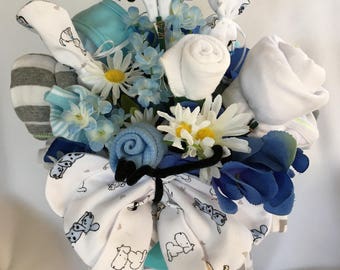 Baby Boy Baby Shower Gift-Baby Shower Centerpiece Diaper Bouquet-Baby Shower Decor-Baby Shower Favor.