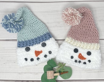 Twins Baby Gifts Snowman Crochet Hats Perfect for Holiday Photos-Baby Shower Gifts-First Time Mom Gift-Pregnant Mom Gift-Unique Baby Gift.