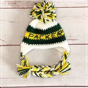 Green Bay Packers Baby Hat, Baby Shower Gifts, Baby Photo Prop, Green Bay Packers, Baby Winter Hat, Football Hat, Football Photo Prop. image 1