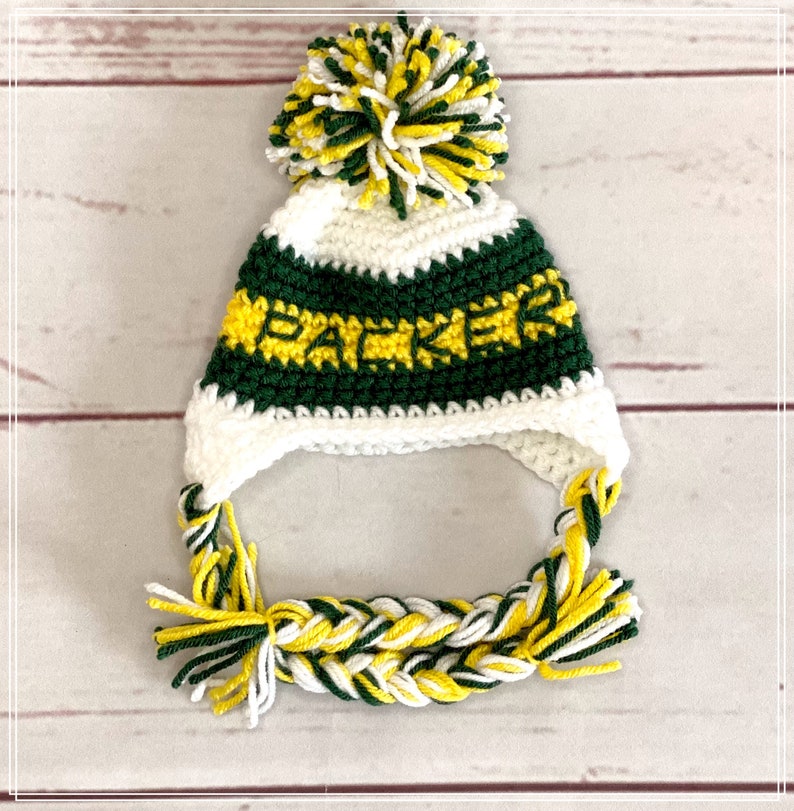 Green Bay Packers Baby Hat, Baby Shower Gifts, Baby Photo Prop, Green Bay Packers, Baby Winter Hat, Football Hat, Football Photo Prop. image 1