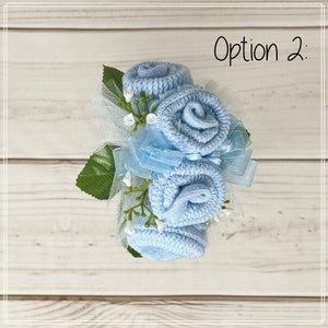 Baby Shower Corsage-Mommy to be Baby Shower Corsage-Grandma to be Newborn Baby Sock Corsage-Were Expecting Baby Shower Decorations. Option 2
