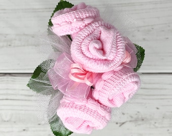 Baby Sock Corsage, Baby Girl, Baby Shower Decor, Baby Shower Gift, Mom to be Pin, Baby Shower Pin, Grandma Corsage, Grandma Baby Shower Pin.