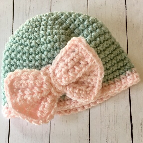 Crochet Baby Girl Beanie Baby Shower Gift-Crochet Baby Hat-New | Etsy