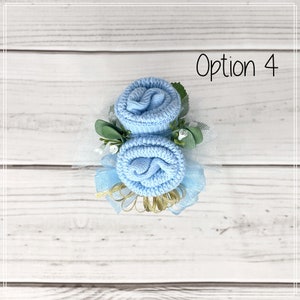Baby Boy Shower Sock Corsage-Mommy to be Baby Shower Corsage-Grandma to be-Were Expecting Baby Shower Decorations. image 6