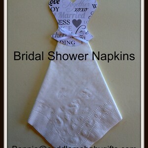 Love Wedding Dress Bridal Shower Napkins-Bridal Gown Shower Napkins-Bridal Shower Favors-Wedding Napkins-Mr.& Mrs. Napkins. image 5