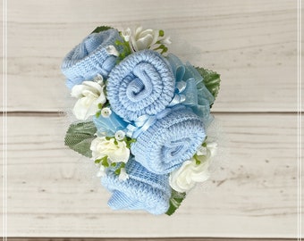 Baby Shower Newborn Socks Corsage-Neutral Gender Baby Shower Baby Sock Corsage-Baby Shower Decor-Neutral Baby Pink Baby Blue.