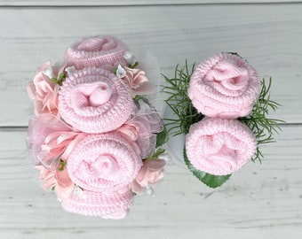 Baby Sock Corsage and Boutonnière-Baby Shower Wrist Corsag-Baby Girl Gift-Baby Shower Pin-Baby Shower gift-Mommy to be Pin-Expecting Mom.