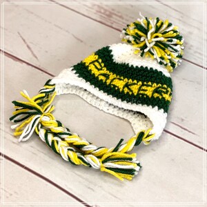 Green Bay Packers Baby Hat, Baby Shower Gifts, Baby Photo Prop, Green Bay Packers, Baby Winter Hat, Football Hat, Football Photo Prop. image 5