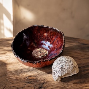 2-piece Handmade Ceramic Trinket Dish | Rustic Catchall Bowl | Wabi-Sabi Pottery | Jewelry Holder | Artisan Stoneware