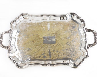 large silver platter etsy
