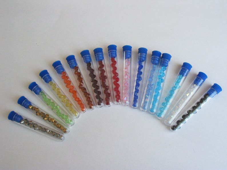 Lot of 16 tubes of pearl tops 6mm synthetic assorted colors