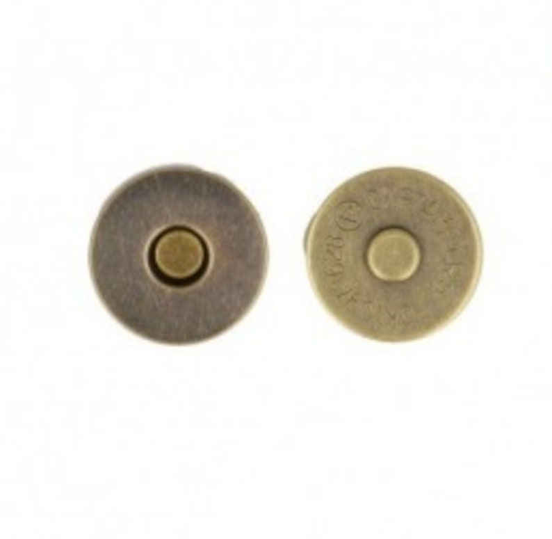 Lot of 2 magnetic clast buttons with bronze metal rivets