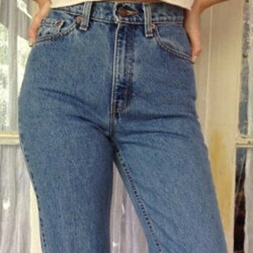 LEVI'S HIGH WAIST Vintage Jeans Denim Medium Blue Wash - Etsy