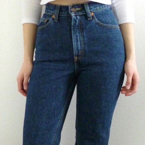 LEVI'S HIGH WAIST Vintage Jeans Denim Medium Blue Wash - Etsy