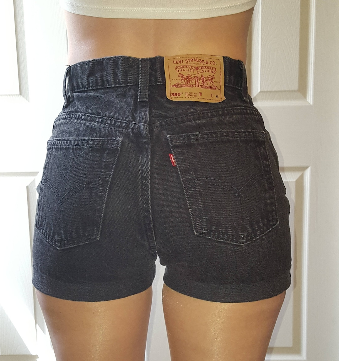 LEVI'S HIGH WAIST Vintage Jean Denim Cuffed Shorts Authentic 2 3 24 25