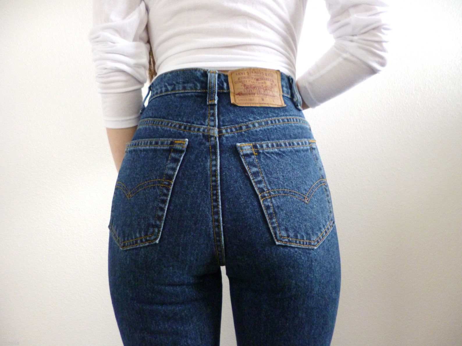 LEVI'S HIGH WAIST Vintage Denim Jeans All Sizes Dark Wash | Etsy