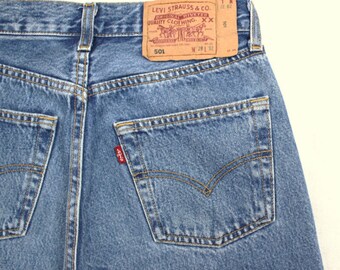 Levi's 501 Vintage hoge taille denim jeans medium blauwe wassing authentiek cadeau dames slim fit rechte pijpen 24 25 26 27 28 29 30 31 32 33 34 moeder