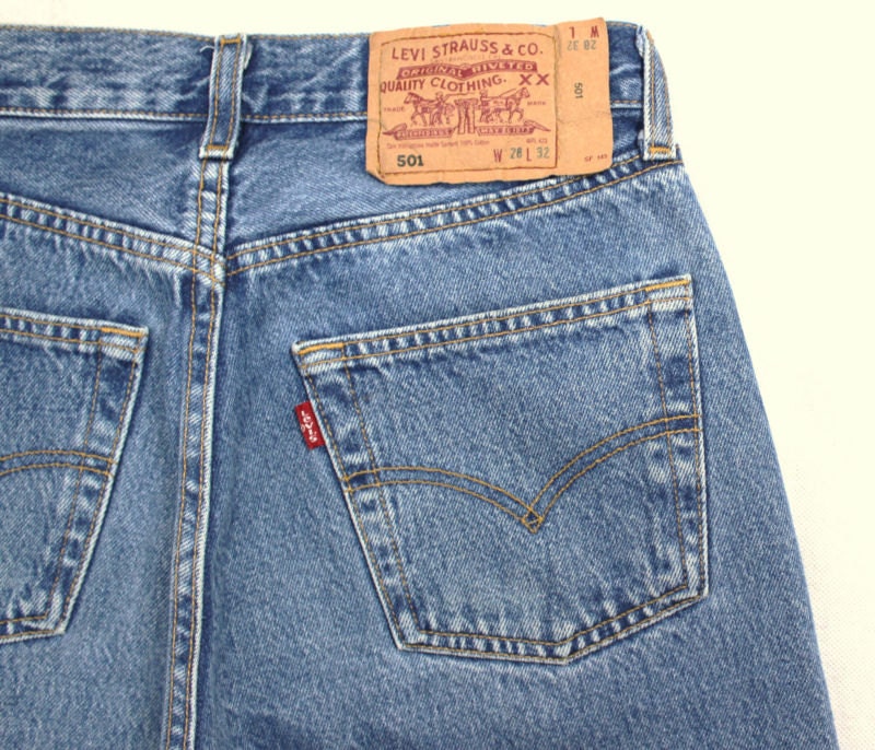 Levi's 501 Vintage High Waist Denim Jeans Medium Blue Wash - Etsy Canada